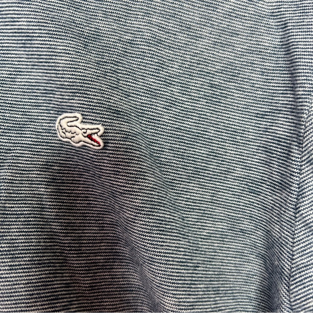 Lacoste live collared shirt striped navy white logo crocodile front milkmaid y2k - Picture 5 of 10